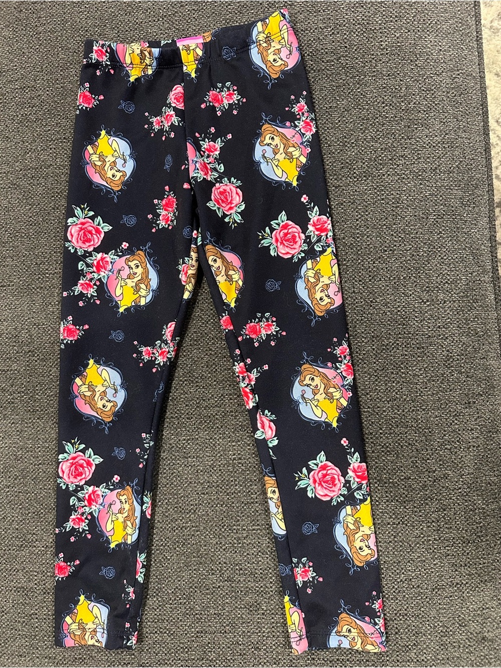 Disney Leggings with Floral & Princess Bell Print